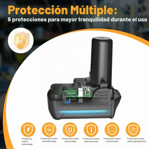 Vista 6 de Shentec Kit de batería de 10.8V-12V 2500mAh compatible con Hitachi BCL1015
