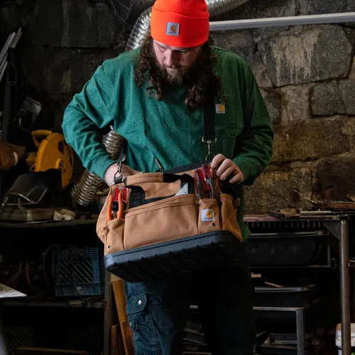 Vista 6 de Carhartt Onsite - Bolsa de herramientas, duradera, resistente al agua, bolsa de almacenamiento de herramientas, pesada con base moldeada, 16
