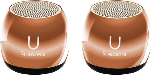 Vista 10 de Fashionit U Speakers - Paquete de 2 altavoces micro Bluetooth para computadora con altavoz a juego, micrófono integrado y control remoto