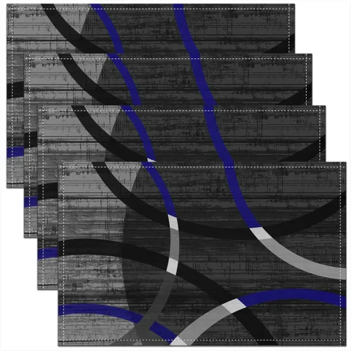 Vista 9 de Modern Circles - Juego de 4 manteles individuales de 12 x 18 pulgadas, patrón geométrico abstracto, decorativo, para niños, adolescentes y adultos