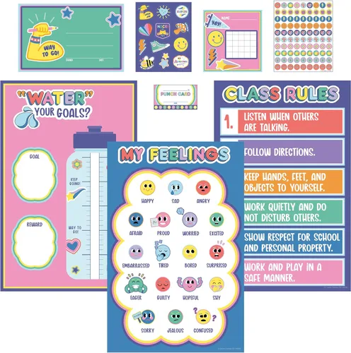 Vista 8 de Carson Dellosa Crafty and Cool Juego de Tablero de Anuncios Motivacional de 58 Piezas Bolsillos Llenos de Bondad, Decoración de Aula con Tema