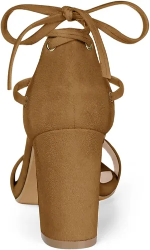 Vista 4 de Allegra K - Sandalias de tacón alto con cordones para mujer