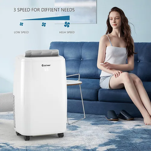 Vista 3 de COSTWAY Aire acondicionado portátil de 1,0000 BTU, refrigeración para espacio de hasta 350 pies cuadrados con 3 modos, enfriador de aire