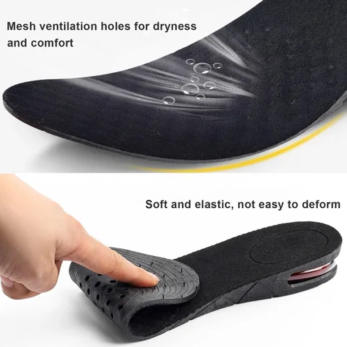 Vista 7 de Plantillas de aumento de altura de 2 capas para hombres, inserciones de altura de zapatos para hacerte más alto, suelas de elevación invisibles