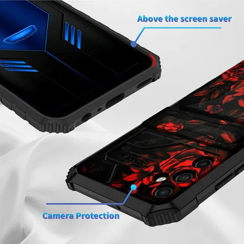 Vista 6 de Funda tipo cartera para Samsung Galaxy A13 5G con tarjetero desmontable (capacidad de 3 tarjetas de crédito) Soporte Kickstand Funda resistente a