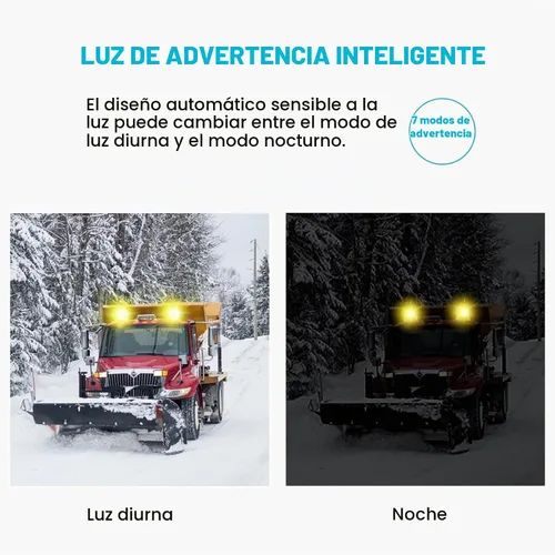 Vista 3 de Agrieyes Clase I Gran Luz de Baliza LED de 6.6 Pulgadas, 80W, Luces de Advertencia y Precaución Automáticas Sensibles a la Luz, Luces Ámbar2