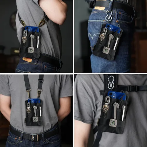 Vista 6 de VIPERADE VE1-P Organizador de bolsillo, organizador de bolsillo EDC para hombres, bolsa organizadora EDC bolsa para herramientas con 5