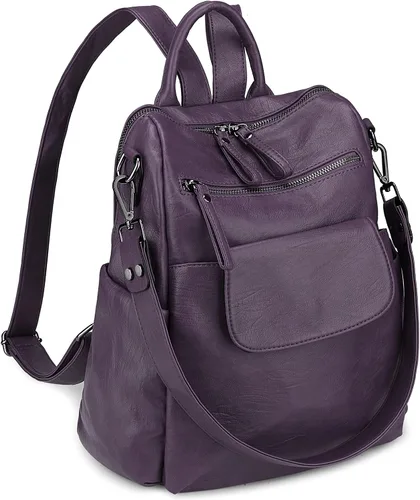 Vista 19 de Uromee Mochila de Viaje Monedero para Mujeres Cuero Vegano Damas Moda Borla Bolsa de Hombro Convertible, Grande, Mochilas Daypack