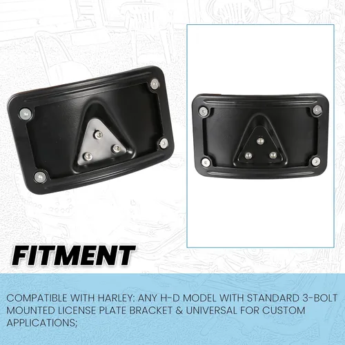 Vista 2 de ECOTRIC Soporte de placa de matrícula curvada con marco de reemplazo de montaje de placa Harley para 3148 Reemplazo de montaje para 3148