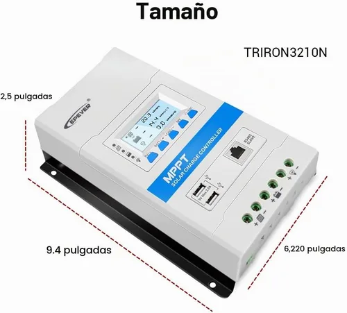 Vista 8 de EPEVER 30A MPPT Controlador de carga solar 12V/24V Trabajo automático Max PV 100V Diseño modular Paneles solares MPPT Regulador con pantalla LED