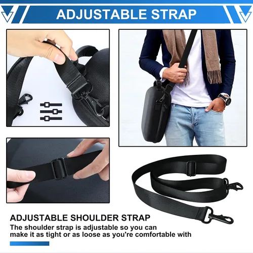 Vista 7 de Funda de viaje para realidad virtual Oculus Quest 2 con correa para el hombro bolsa de viaje para MetaOculus Quest 2 Elite accesorios de auriculares