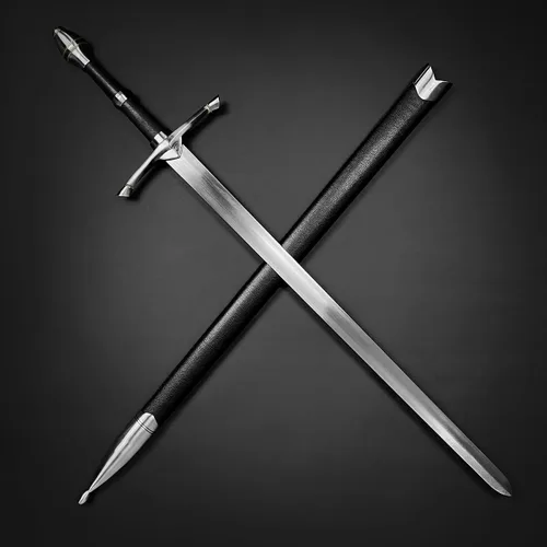 Vista 2 de Espada medieval, espada de una mano, hoja aburrida. Para colección, regalo, espectáculo y cosplay justo y LARP