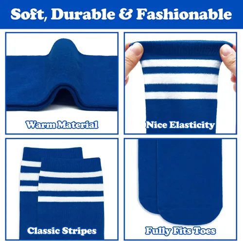 Vista 4 de 4 pares de calcetines de fútbol para niños pequeños, calcetines de fútbol para niñas, calcetines de fútbol para niños pequeños, calcetines de tubo
