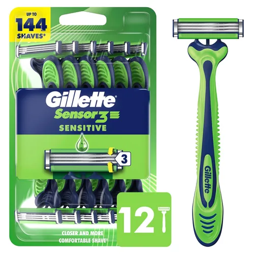 Vista 13 de Gillette Sensor3 Sensitive - Maquinilla de afeitar desechable para hombre, 4 maquinillas de afeitar