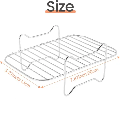 Vista 8 de Estante para freidora de aire para Ninja DZ201/DZ401 Foodi Accesorios de acero inoxidable multi-capa apilable deshidratador Rack