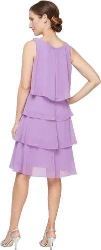 Vista 2 de S.L. Fashions Vestido de cóctel escalonado para mujer, vestido de invitada de boda (tallas pequeñas y regulares)