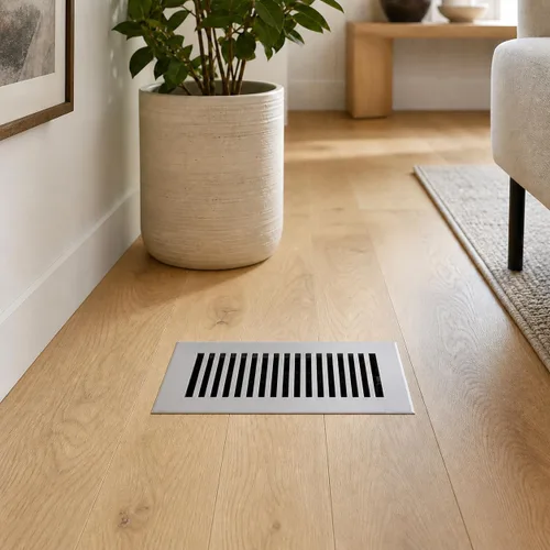 Vista 7 de Prima Decorative Hardware Registro de Piso 4"x10" VR-102 Aluminio Fundido Satén