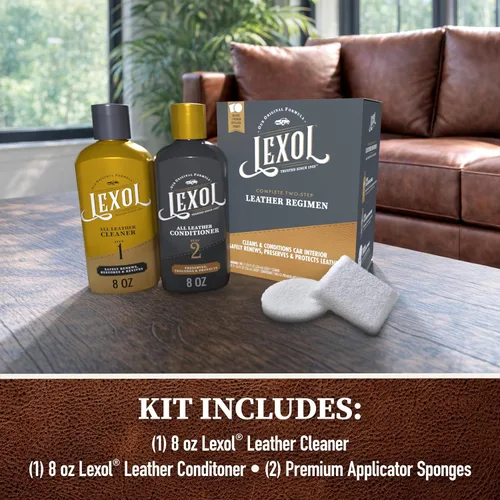 Vista 7 de Kit de limpieza y acondicionador de cuero Lexol para asientos e interiores de automóviles, sofás y muebles, zapatos y botas, guantes de béisbol