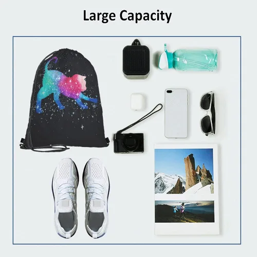 Vista 3 de Beabes Mochila con cordón de unicornio arcoíris y bolsa de gimnasio con cordón, Multi-a141, Mochilas de viaje