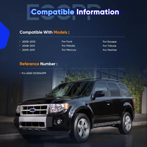 Vista 2 de ECCPP 2 piezas de soporte de elevación de ventana trasera de vidrio para Ford Escape 2008-2012, para Mazda Tribute 2008-2012, para Mercury Mariner