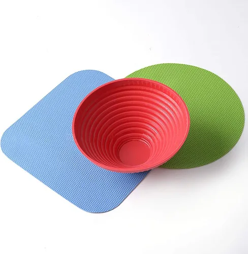 Vista 2 de Juego de 3 agarraderas para tarros, 9 piezas multiusos reutilizables de goma para abridor de tarros, almohadillas de agarre redondas, posavasos