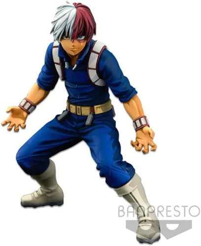 Vista 3 de Banpresto - Figura del mundo My Hero Academia - Academia de modelado del Coliseo - Pieza de estrellas supermaestras - El Shoto Todoroki - Dos