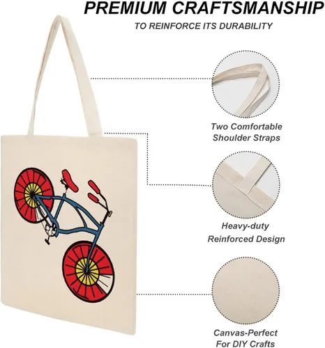 Vista 3 de Bolsa de lona reutilizable con bandera de Colorado y bicicleta, bolsa de compras de comestibles, bolsa de hombro para viajes de oficina