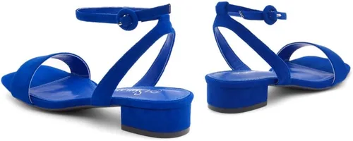 Vista 7 de Shoe Land SL-Melinda - Sandalias de tacón bajo para mujer, con puntera abierta, correa al tobillo, sandalias clásicas de tacón grueso