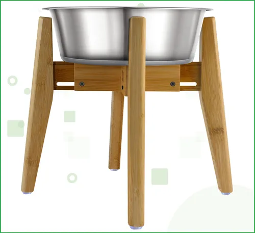 Vista 7 de Soporte para cuenco para perros (12 pulgadas de alto), ideal para razas grandes, ajustable de lado, pies inclinados, eleva, eleva los comederos