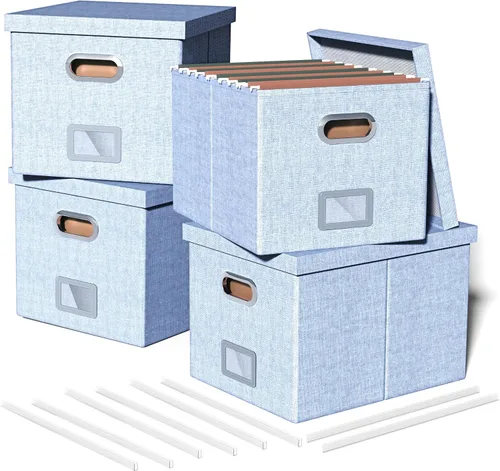 Vista 53 de Oterri Organizador de Archivos, Caja de Archivos, Gabinete de Archivos para Almacenamiento de Carpetas de Archivos Tamaño Carta, Organizador