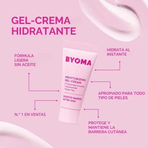Vista 5 de BYOMA Set Tan Hidratante - Set de Reparación de Barrera para el Cuidado de la Piel - Limpiador Cremoso en Gel, Suero Facial Hidratante y Crema