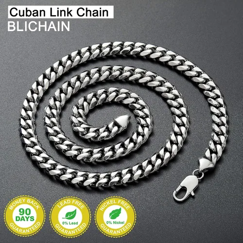 Vista 6 de BLICHAIN - Collar o pulsera de eslabones cubanos con cierre de langosta para hombres y niños de 1564 516 2564 1532 3564 y 4564 pulgadas cadenas