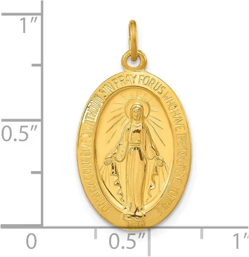 Vista 3 de Colgante de plata de ley y medalla milagrosa chapada en oro
