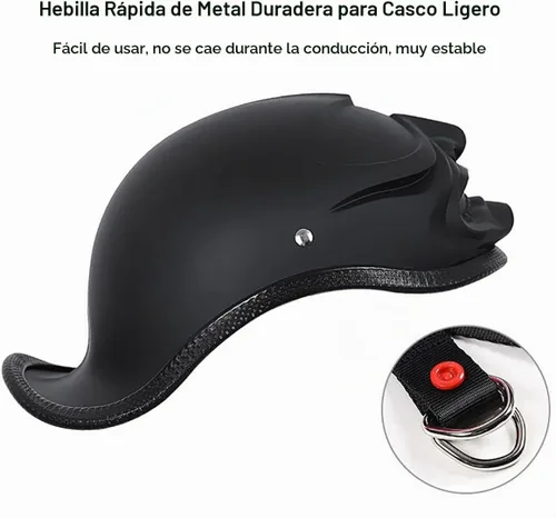 Vista 4 de Half-Shell - Casco de motocicleta, casco de motocicleta con cara abierta, certificación ECE/DOT, medio casco, M (57 ~ 22.8 in)