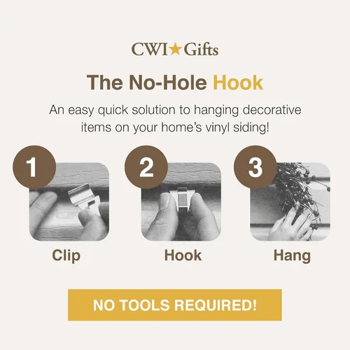 Vista 5 de Ganchos de vinilo discretos para colgar No-Hole-Hooks, bajo perfil, Estaño, Gris, Paquete de 2