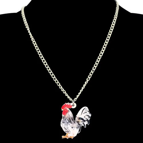 Vista 2 de DUOWEI Acrylic Chicken Earring Necklace Jewelry Sets Cute Farm Hen Jewelry for Women Girls Charms Gifts