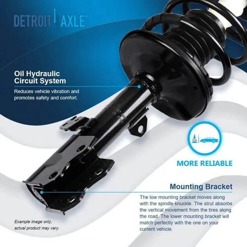 Vista 5 de Detroit Axle - 4 piezas de soportes para Toyota 2004 2005 2006 2007 2008 2009 Prius, soportes delanteros y traseros con resortes helicoidales