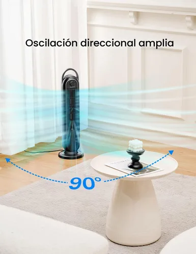 Vista 5 de OmniBreeze Ventilador de torre eléctrico manual, de 28 pulgadas, 3 velocidades con oscilación, control mecánico, ventiladores de piso sin aspas