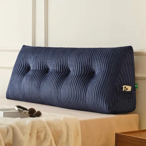 Vista 10 de Z-hom - Almohada grande para cabecero con un solo rollo, almohada de cuña para sentarse en la cama, cojín triangular de apoyo de respaldo para leer