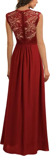 Vista 2 de Miusol - Vestido de mujer casual con cuello en V sin mangas estilo vintage para boda maxi vestido