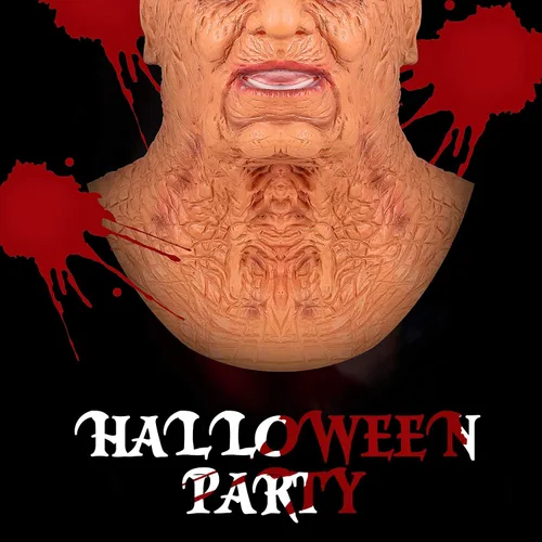 Vista 6 de Aoriher Máscara de anciano de Halloween, máscara facial de látex realista de látex humano de cabeza completa, máscara facial de látex humano