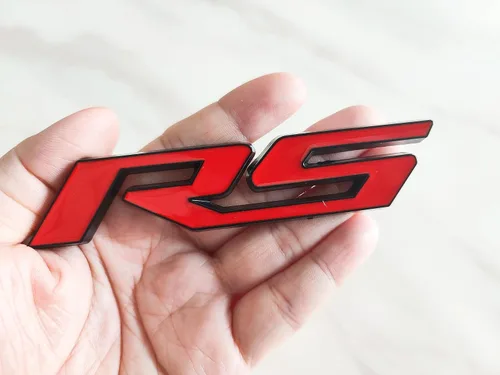 Vista 7 de 2 calcomanías de insignia RS adecuadas para autos y camiones de la serie RS (negro)