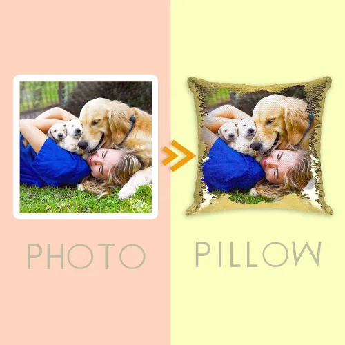 Vista 4 de Almohadas de lentejuelas personalizadas, fundas de cojín decorativas, regalos con fotos personalizadas para mamá, mejor amiga, familia, cualquier