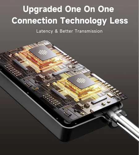 Vista 3 de Micrófonos inalámbricos, micrófono inalámbrico con conexión de chip uno a uno, batería recargable de 40H, alcance de 200 pies, plug and play, diseño