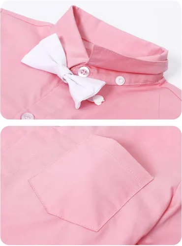 Vista 10 de A&J DESIGN Conjunto de ropa formal para niños pequeños con tirantes y tirantes