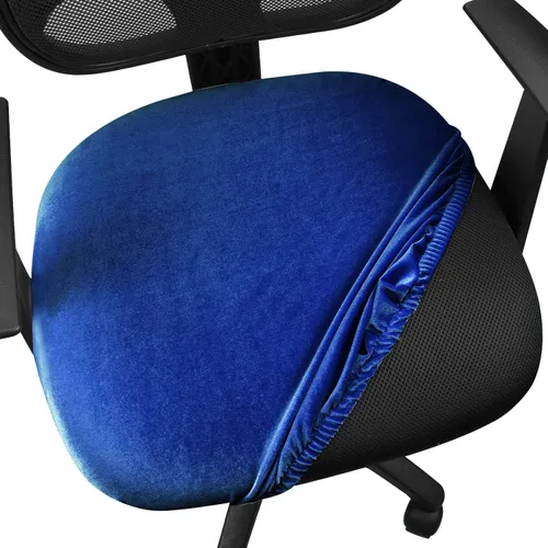 Vista 2 de Yikko Fundas de Cojín de Asiento de Terciopelo para Sillas de 14.96 a 18.89 Pulgadas, Fundas para Sillas de Computadora de Oficina, con Correas