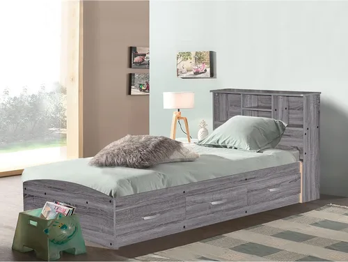 Vista 7 de Better Home Products Cama de madera California Twin Captains en gris