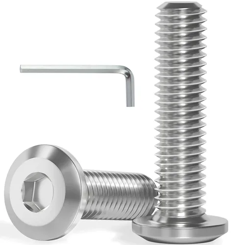 Vista 17 de VGBUY M6-1.0 x 8 mm 100 piezas Tornillos de cabeza plana con casquillo hexagonal, 304 de acero inoxidable 18-8, rosca completa, llave hexagonal