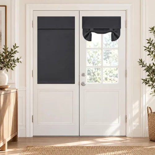 Vista 29 de Deconovo - Cortinas opacas para puerta francesa para ventana de puerta Gris oscuro