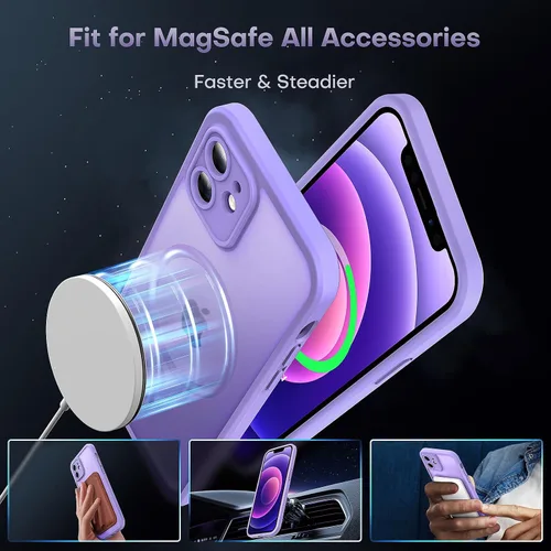 Vista 624 de TOCOL Funda magnética 3 en 1 para iPhone 15 Pro, mejorada [protección completa de cámara] con 2 protectores de pantalla, compatible con MagSafe Gris